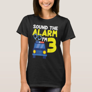 T-shirt Son L'alarme J'ai 3 ans Politique Anniversaire de