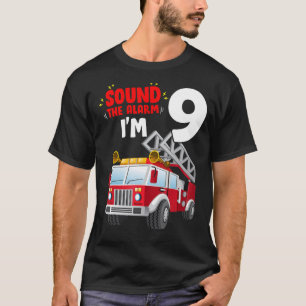 T-shirt Son L'alarme J'ai 9 ans Anniversaire Feu de garçon