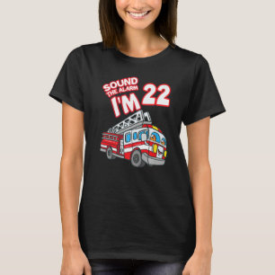 T-shirt Son L'alarme Je suis 22 Pompier Moteur d'incendie 