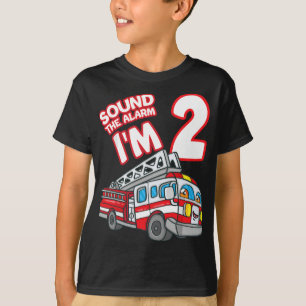T-shirt Son L'alarme Je suis 2 pompier Moteur d'incendie 2