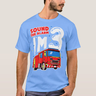 T-shirt Son L'alarme Je suis 3 Camion d'incendie 3e annive