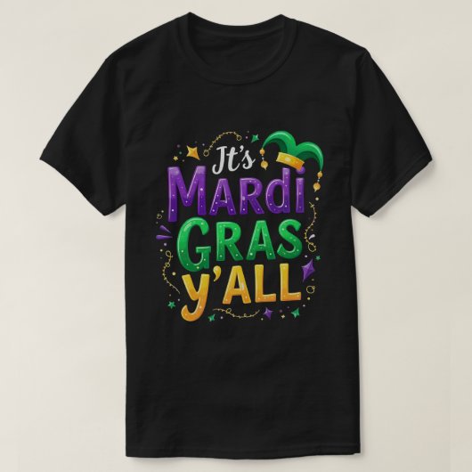 T-shirt Son Mardi Gras Yall Mardi Gras Costume Parade (Design devant)
