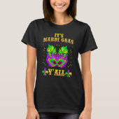 T-shirt Son Mardi Gras Yall T Mardi Gras Party Mask Costum (Devant)