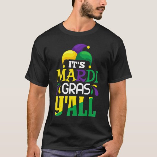 T-shirt Son Mardi Gras Yall Tee Mardi Gras Party Mask Coût (Devant)