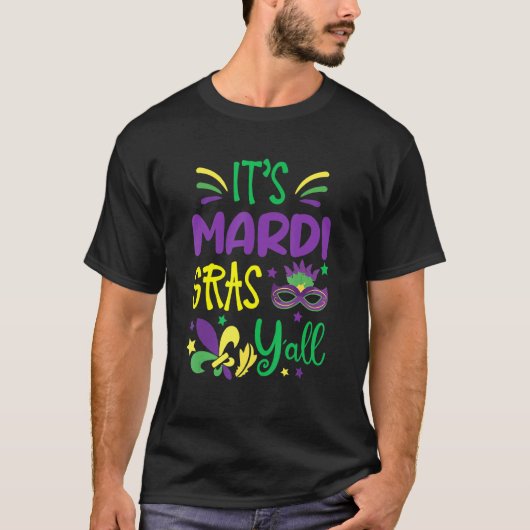 T-shirt Son Masque Mardi Gras Yall Mardi Gras Party (Devant)