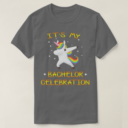 T-shirt Son My Bachelor Celebration Fun Unicorn Funny Part (Design devant)