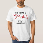 T-shirt Son nom est Yeshua salvation Messianic (Devant)