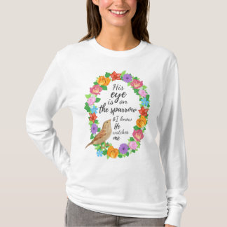 T-shirt Son oeil est sur le sommet des femmes du moineau