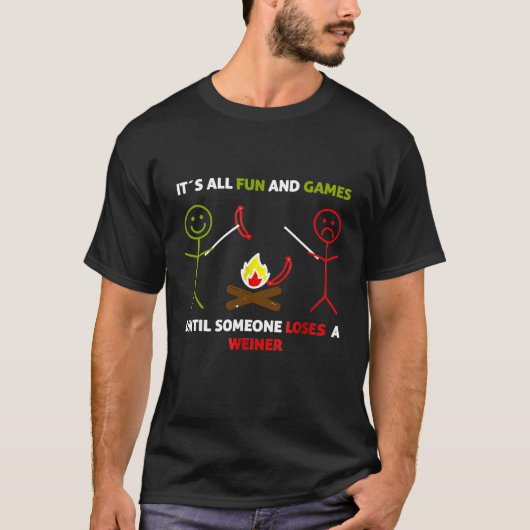 T-shirt Son Tout Amusement Et Jeux Weiner Camping Teiner (Devant)