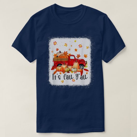 T-shirt Son Yall Automne Camion Citrouille Maple Farm Auto (Design devant)