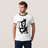 T-shirt Sonnerie T de crâne de main de roche (Devant entier)