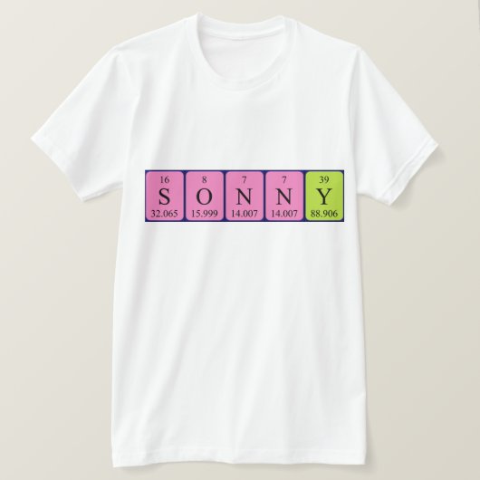 T-shirt Sonny nom de table périodique (Design devant)