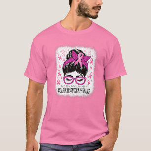 T-shirt Sonographe cardiaque Messy Bun Femmes Cancer du se