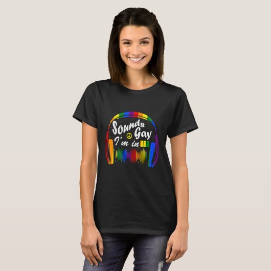 T-shirt Sons Gay Im Dans LGBT Pride Headphone Rainbow LGBT (Devant entier)