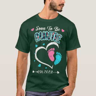 T-shirt Soon To Be Auntie 2022 New Baby Reveal Funny Annou