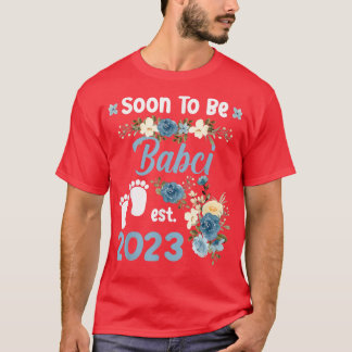 T-shirt Soon To Be Babci Est 2023 Pregnancy Announcement