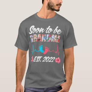 T-shirt Soon To Be Grandma Est 2022 Pregnancy Floral Mothe