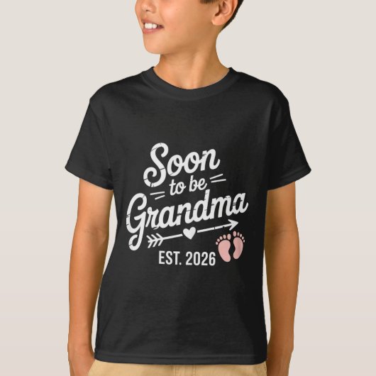 T-shirt Soon To Be Grandma Pregnancy Announcement Est 2026 (Devant)
