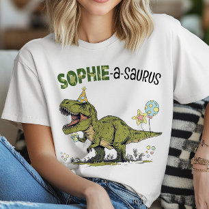 T-shirt Sophie-a-saurus TRex Dinosaure Nom personnalisé An