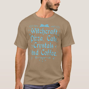 T-shirt Sorcellerie Pizza Chats Cristaux & Café Wiccan Wit