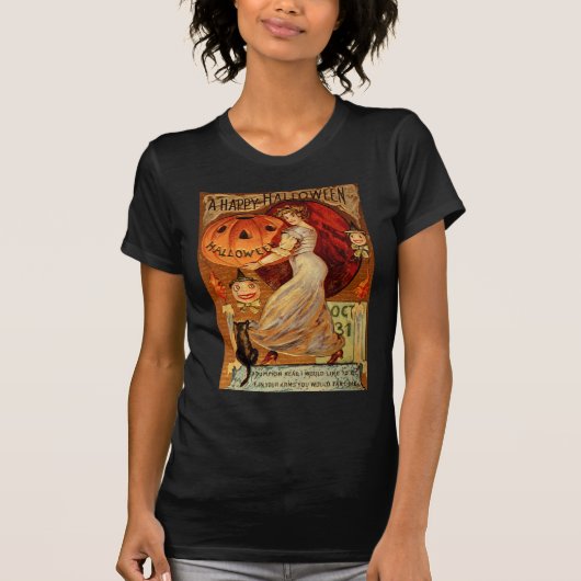 T-shirt Sorcellerie victorienne de Halloween, citrouille (Devant)