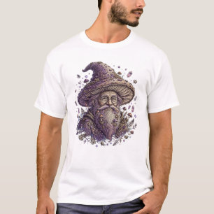 T-shirt Sorcier Champignon Vieil Homme - Cristal Mystique 