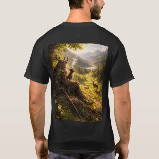 T-shirt sorcier sur une colline