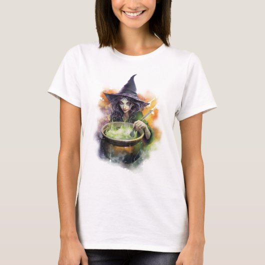 T-shirt Sorcière à l'aquarelle (Devant)