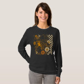 T-shirt Sorcière Boho avec chat et fleurs - Automne esthét (Devant entier)