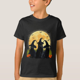 T-shirt Sorcière Chat Noir Et Citrouille Pleine Lune Hallo
