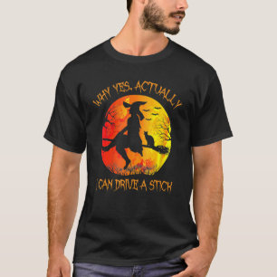 T-shirt Sorcière Chat Noir Pourquoi Oui En Fait Je Peux Co