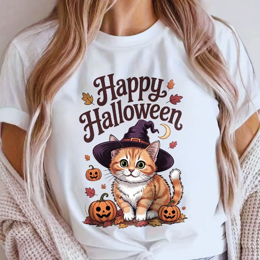 T-shirt Sorcière chat saison effrayante