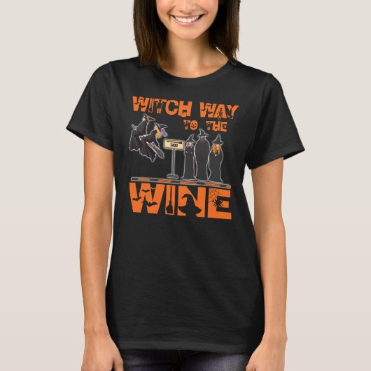 T-shirt Sorcière Chemin À Vins Sorcières Et Potions Drôle (Devant)