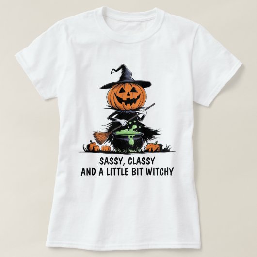 T-shirt Sorcière citrouille (Design devant)