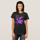 T-shirt Sorcière classe personnalisable en fleurs violette (Devant entier)