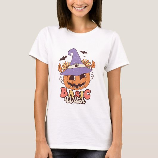 T-shirt Sorcière de base rétro - Halloween (Devant)