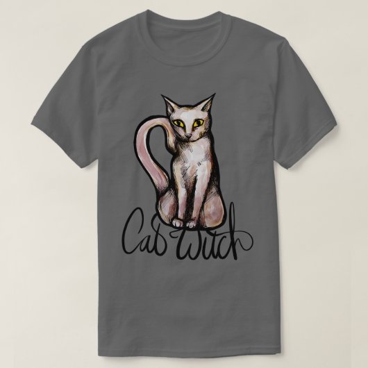 T-shirt Sorcière de chat (Design devant)
