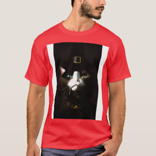 T-shirt Sorcière de chat aux yeux bleus et verts