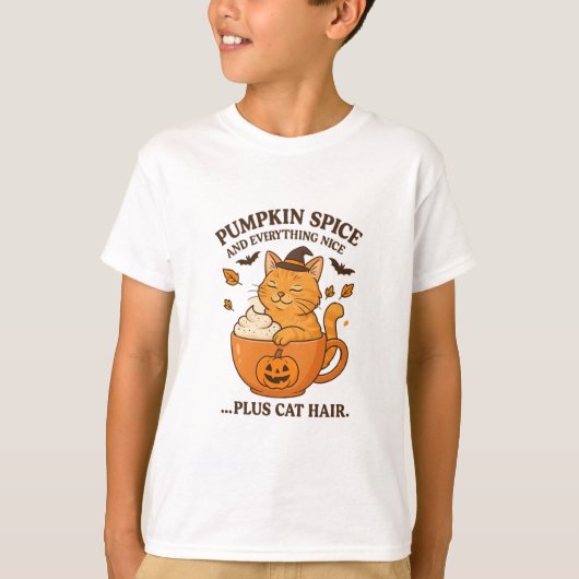 T-shirt Sorcière de chat gingembre - Joli design d'Hallowe (Devant)