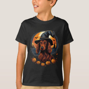T-shirt Sorcière de chien Setter Irlandais effrayant Hallo