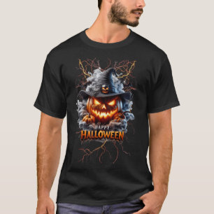 T-shirt Sorcière de citrouille Jack-O'-Lantern effrayante