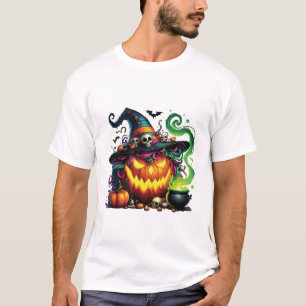T-shirt Sorcière de citrouille méchante Chaudron