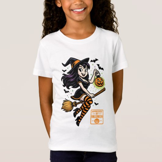 T-Shirt Sorcière de dessin - Approuvé par Halloween (Devant)