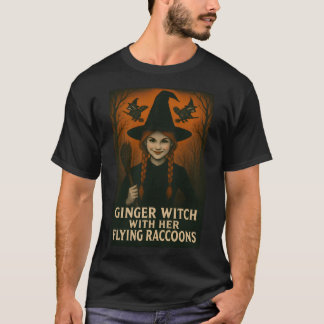 T-shirt Sorcière de gingembre avec ses Raccoons Volants V2