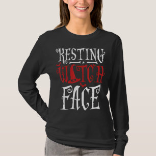 T-shirt Sorcière de repos visage drôle Lazy Facile Hallowe