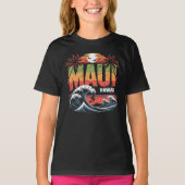 T-shirt Sorcière de surf sur Broom Maui Hawaii Halloween (Devant)