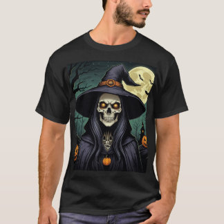 T-shirt Sorcière d'Halloween aux yeux brillants