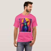 T-shirt Sorcière d'Halloween avec conception de visage crâ (Devant entier)