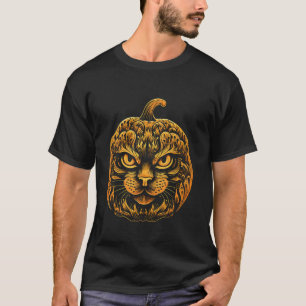 T-shirt Sorcière d'Halloween Chat Citrouille Mignon Lune J