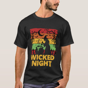 T-shirt Sorcière d'Halloween Chaudron Nuit